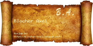 Blocher Axel névjegykártya